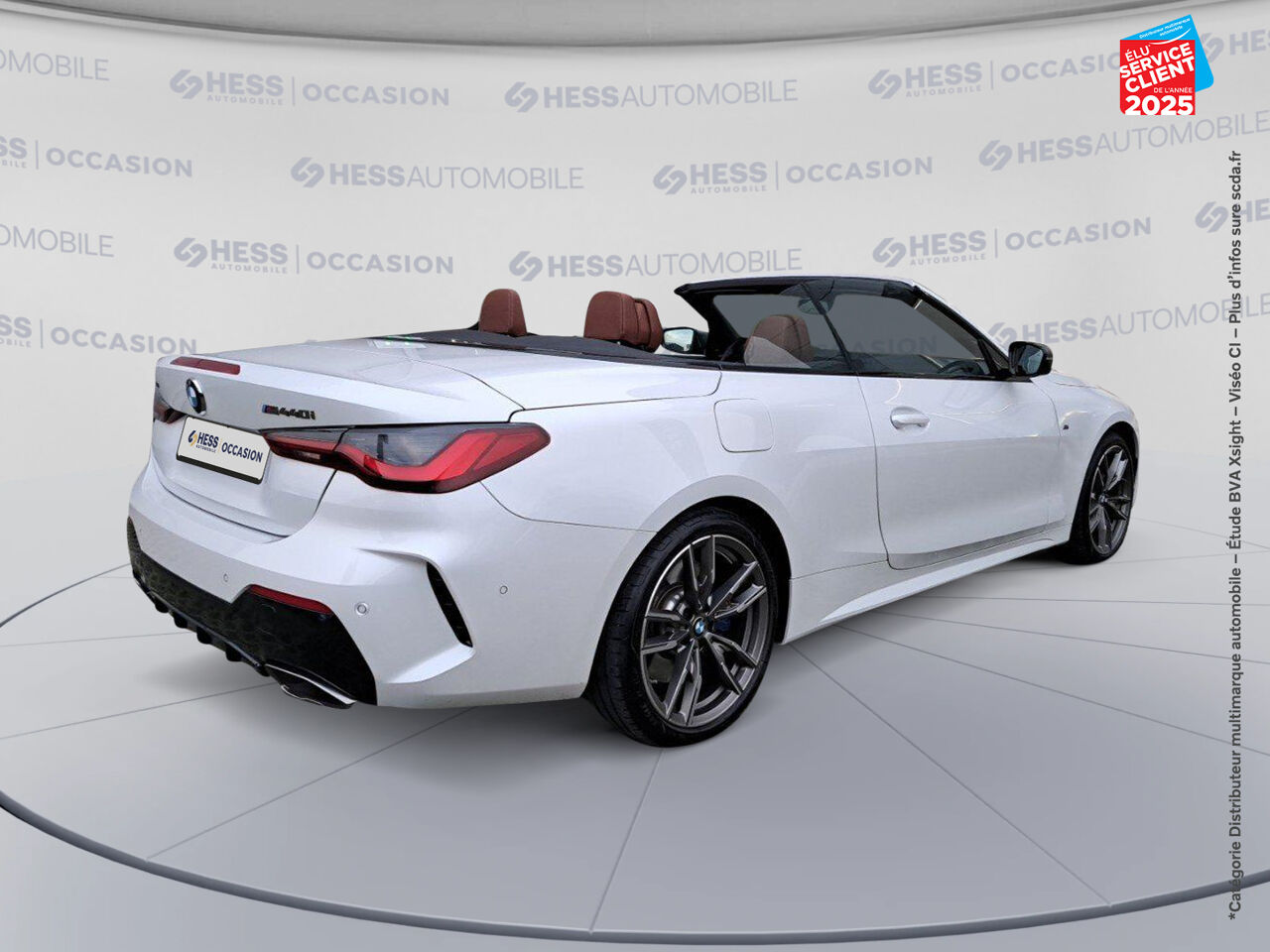 Véhicule d'occasion BMW SERIE 4 CABRIOLET M440IA XDRIVE 374CH SIEGES CHAUF/CUIR VOLANT CHAUF CAMERA H/KARDON HUD chez Renault Colmar