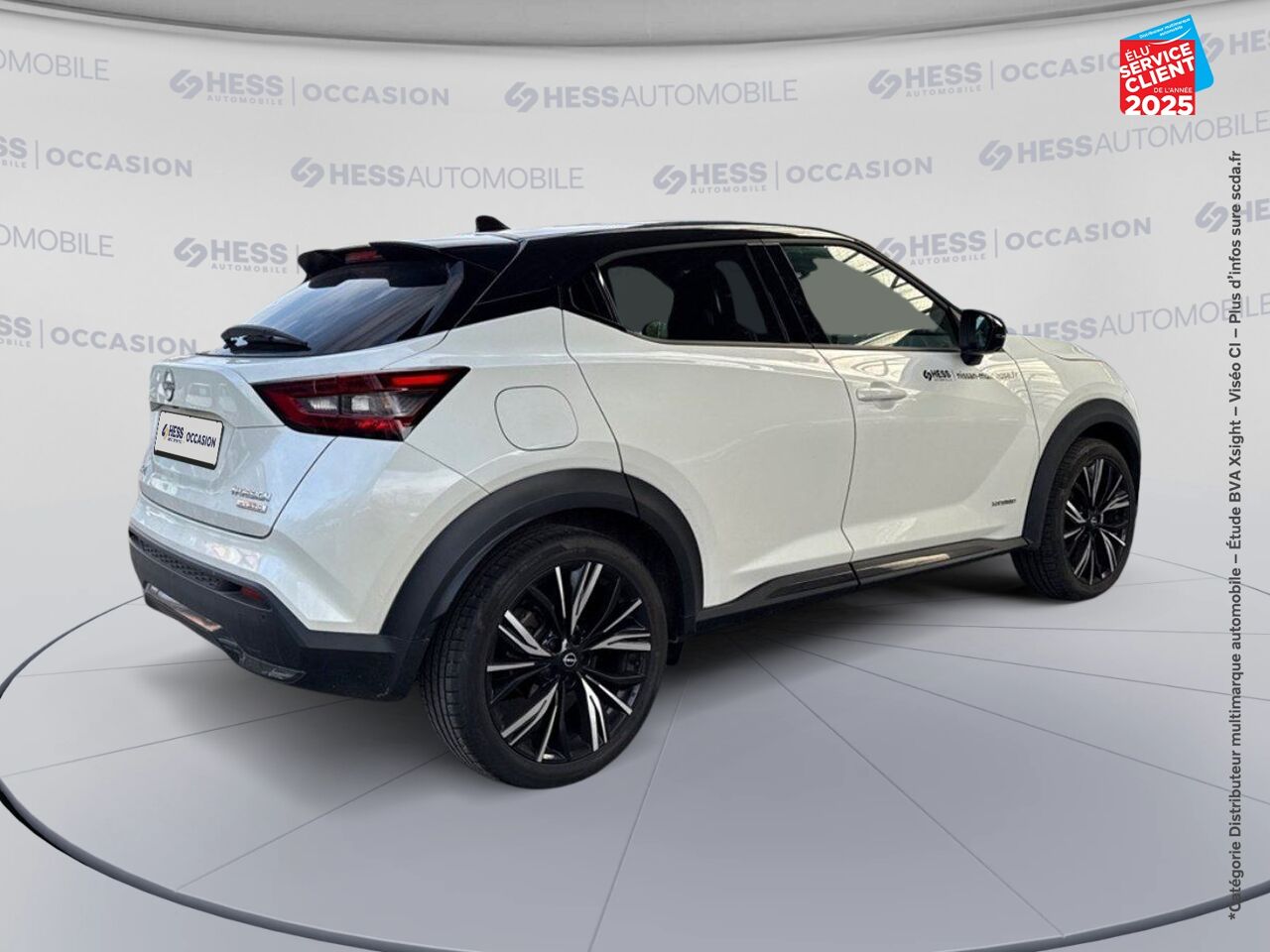 Véhicule d'occasion NISSAN JUKE 1.6 HYBRID 143CH N-DESIGN 2023.5 SIEGES CHAUF/CUIR VOLANT CHAUF CAMERA BOSE chez Nissan Besançon