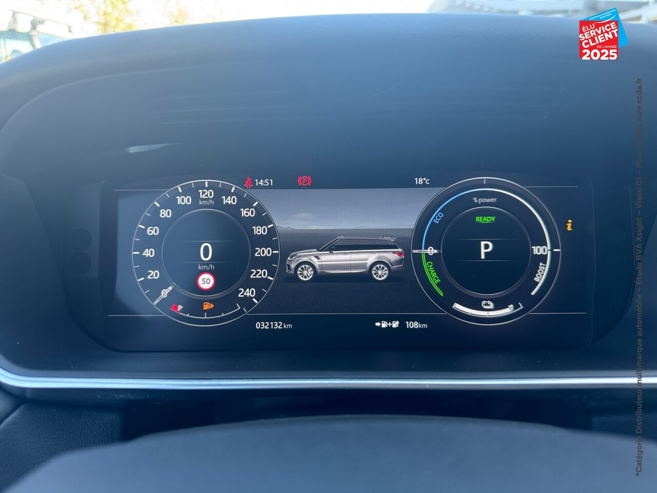 Véhicule d'occasion LAND-ROVER RANGE ROVER SPORT 2.0 P400E 404CH HSE MARK VII TOUVRANT SIEGES CHAUF/CUIR GPS CAMERA MERIDIAN chez Land Rover Strasbourg