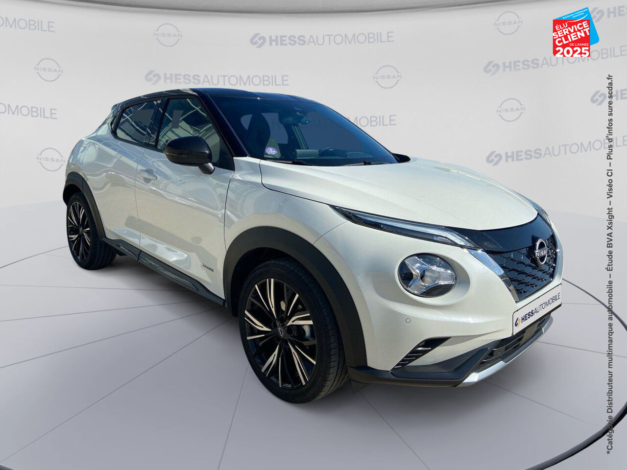 Véhicule d'occasion NISSAN JUKE 1.6 HYBRID 143CH N-DESIGN 2022.5 SIEGES CHAUF GPS CAMERA CARPLAY chez Renault Belfort