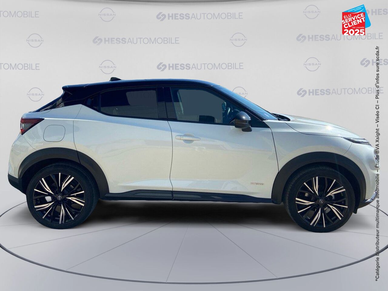 Véhicule d'occasion NISSAN JUKE 1.6 HYBRID 143CH N-DESIGN 2022.5 SIEGES CHAUF GPS CAMERA CARPLAY chez Renault Belfort