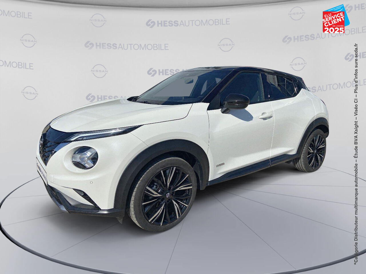 Véhicule d'occasion NISSAN JUKE 1.6 HYBRID 143CH N-DESIGN 2022.5 SIEGES CHAUF GPS CAMERA CARPLAY chez Renault Belfort