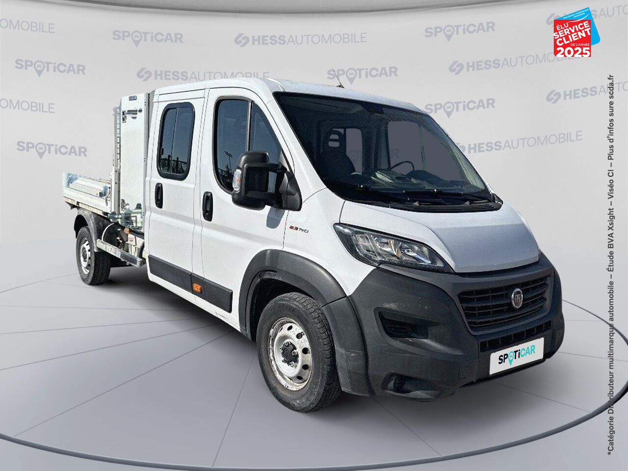 Véhicule d'occasion FIAT DUCATO BENNE 3.5 MAXI XL 2.3 MULTIJET 140CH ACIER DOUBLE CABINE PACK PRO NAV + COFFRE JPM E6D chez Renault Colmar