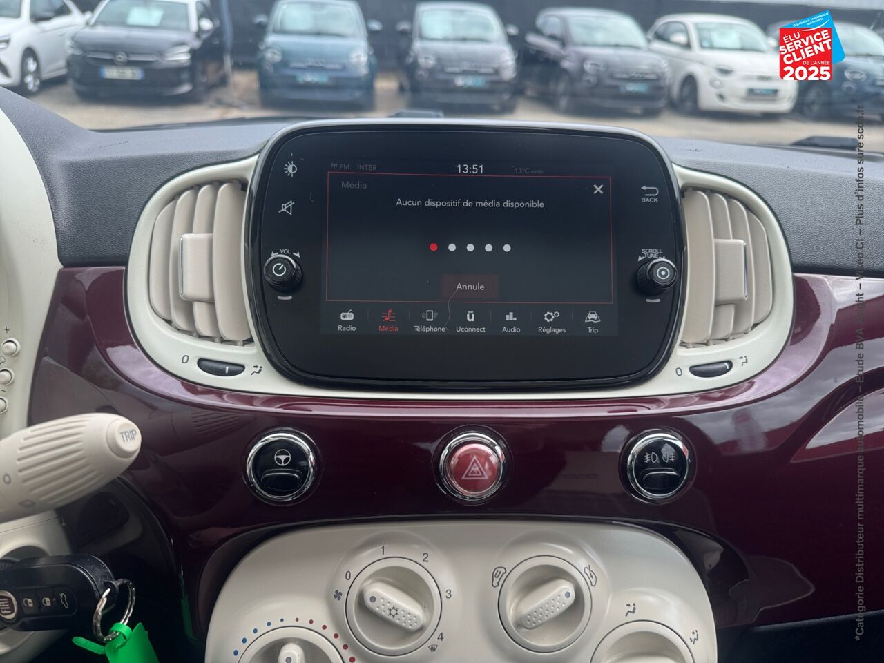 Véhicule d'occasion FIAT 500 1.2 8V 69CH ECO PACK 120TH EURO6D chez Toyota Thionville