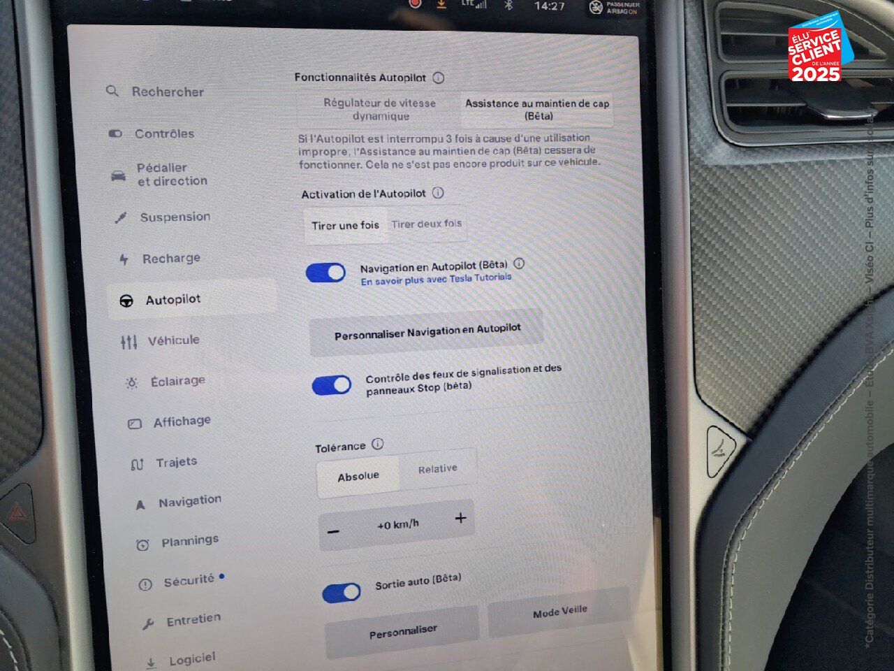 Véhicule d'occasion TESLA MODEL S P100DL PERFORMANCE LUDICROUS DUAL MOTOR chez Renault Saint-Louis