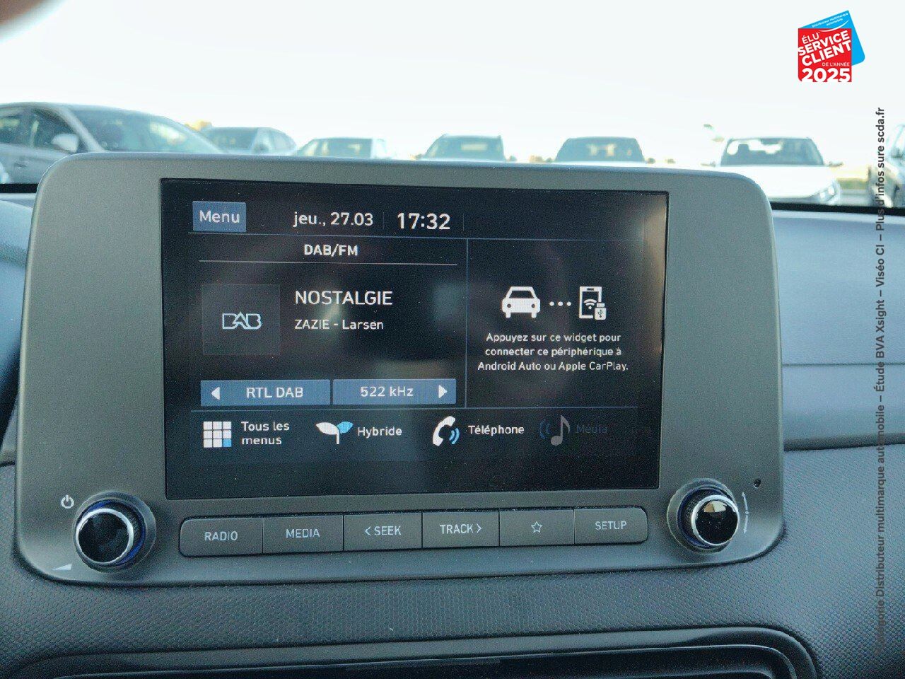 Véhicule d'occasion HYUNDAI KONA 1.6 GDI 141CH HYBRID INITIA DCT-6 GPS CAMERA chez Hyundai Mulhouse