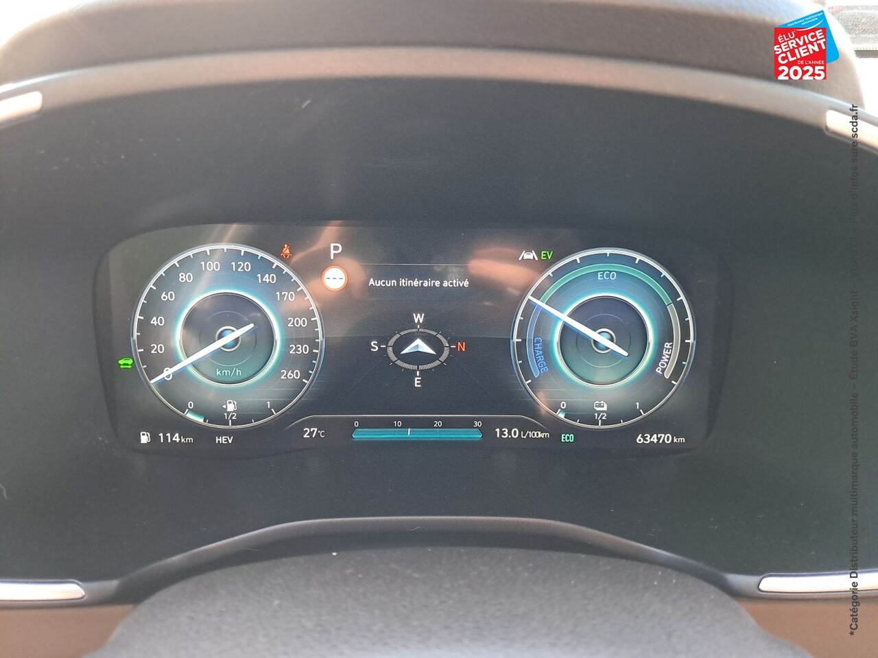 Véhicule d'occasion HYUNDAI SANTA FE 1.6 T-GDI 265CH PLUG-IN EXECUTIVE BVA6 HTRAC TPANO CUIR SIEGES CHAUFF GPS CAMERA chez Hyundai Epernay