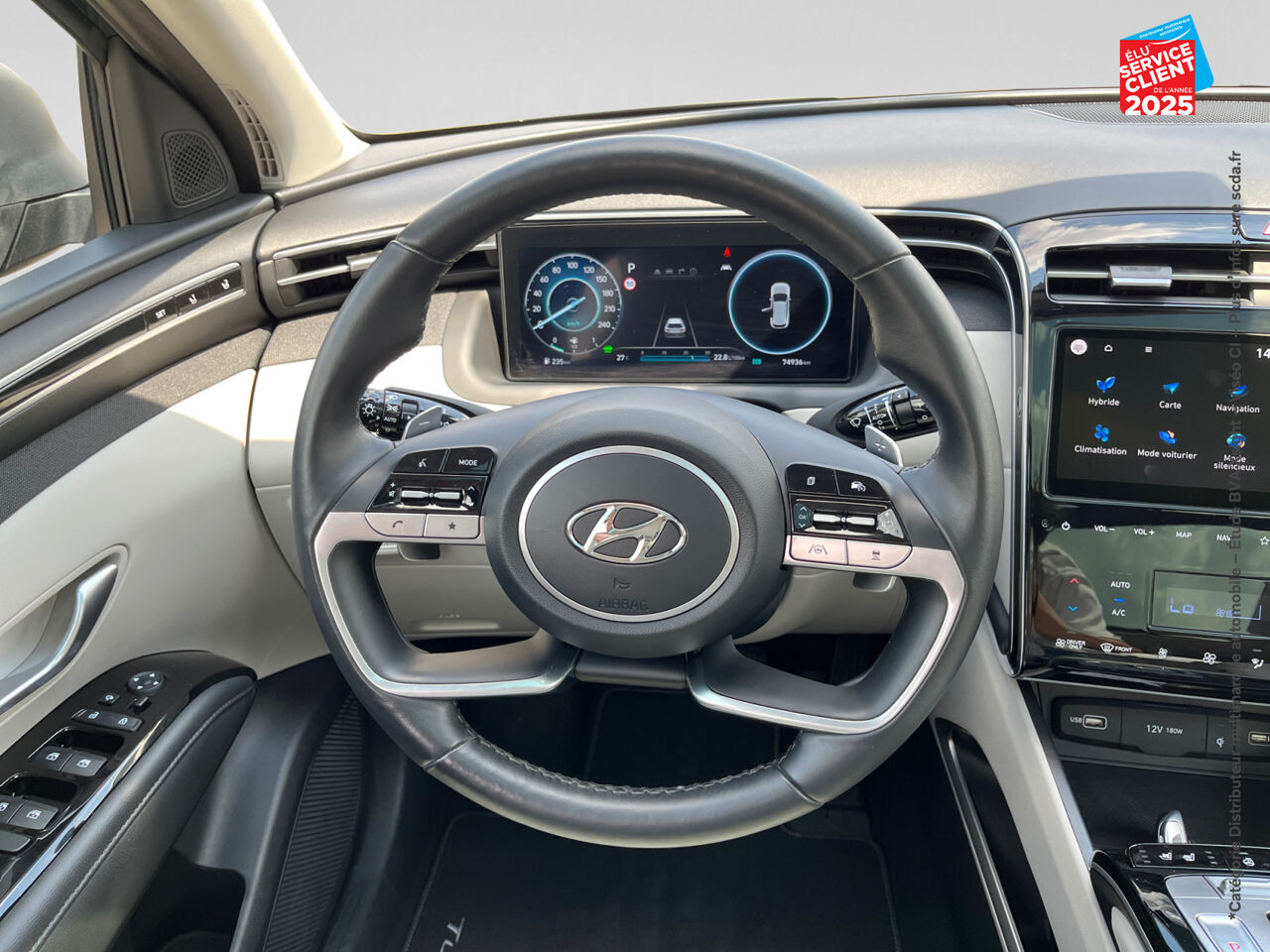 Véhicule d'occasion HYUNDAI TUCSON 1.6 T-GDI 230CH HYBRID EXECUTIVE BVA6 SIEGE CHAUF VENTIL VOLANT CHAUF CAMERA chez Hyundai Epernay