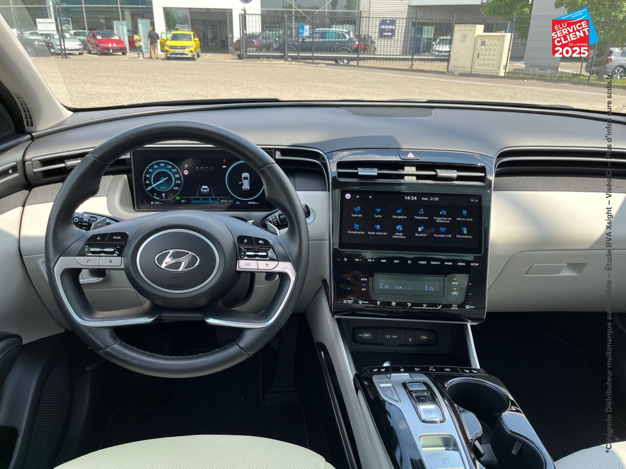 Véhicule d'occasion HYUNDAI TUCSON 1.6 T-GDI 230CH HYBRID EXECUTIVE BVA6 SIEGE CHAUF VENTIL VOLANT CHAUF CAMERA chez Hyundai Epernay