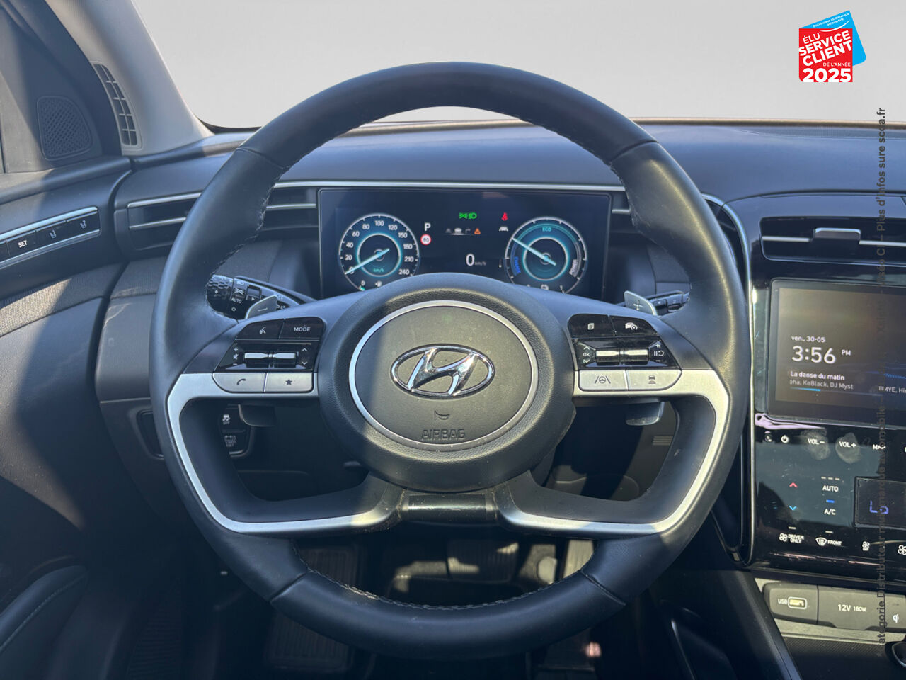 Véhicule d'occasion HYUNDAI TUCSON 1.6 T-GDI 230CH HYBRID EXECUTIVE BVA6 TOUVRANT SIEGES CHAUF/VENTIL/CUIR VOLANT CHAUF GPS chez Toyota Saint Dizier