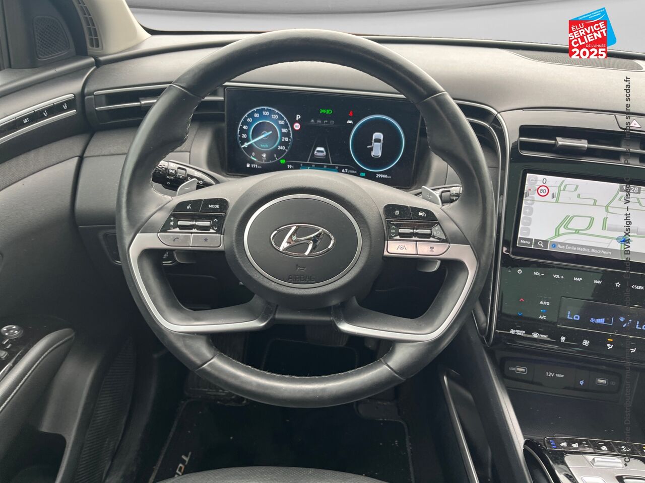 Véhicule d'occasion HYUNDAI TUCSON 1.6 T-GDI 230CH HYBRID EXECUTIVE BVA6 SIEGES CHAUF/VENTIL/CUIR VOLANT CHAUF GPS chez Hyundai Reims
