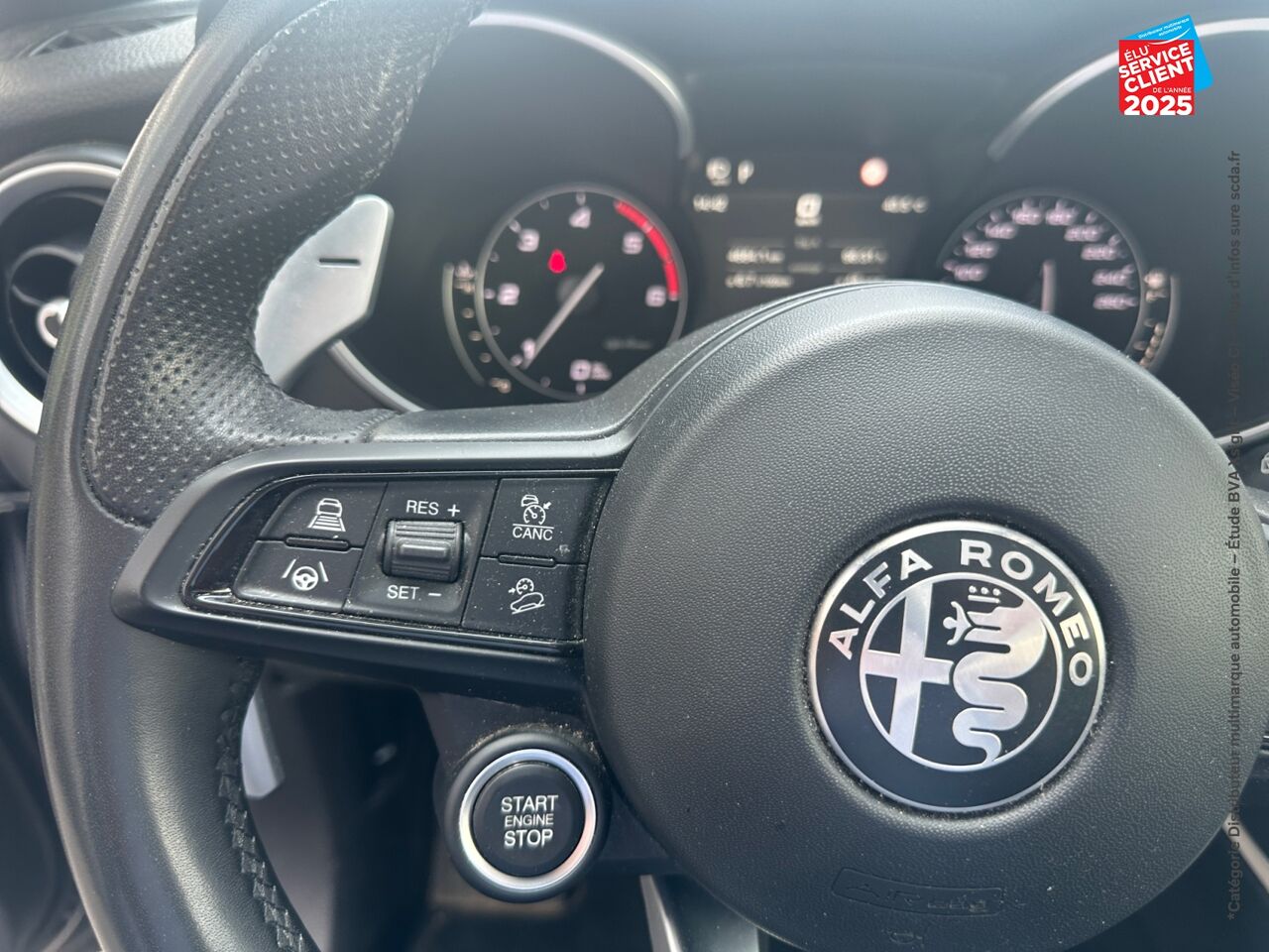 Véhicule d'occasion ALFA ROMEO STELVIO 2.2 DIESEL 210CH VELOCE Q4 AT8 SIEGE CUIR CHAUF VOLANT CHAUF GPS chez Renault Colmar