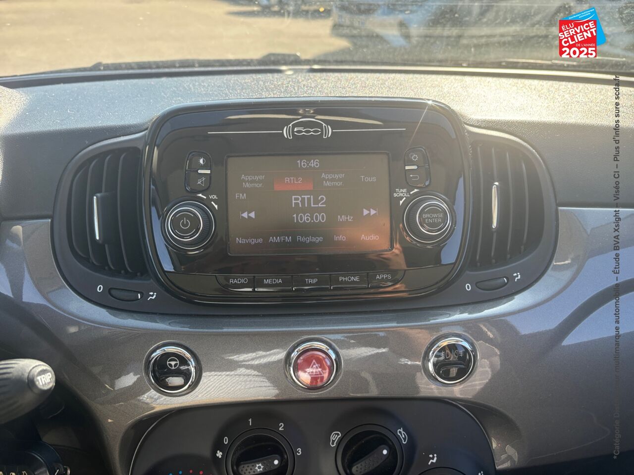 Véhicule d'occasion FIAT 500 1.2 8V 69CH ECO PACK LOUNGE EURO6D chez Toyota Thionville