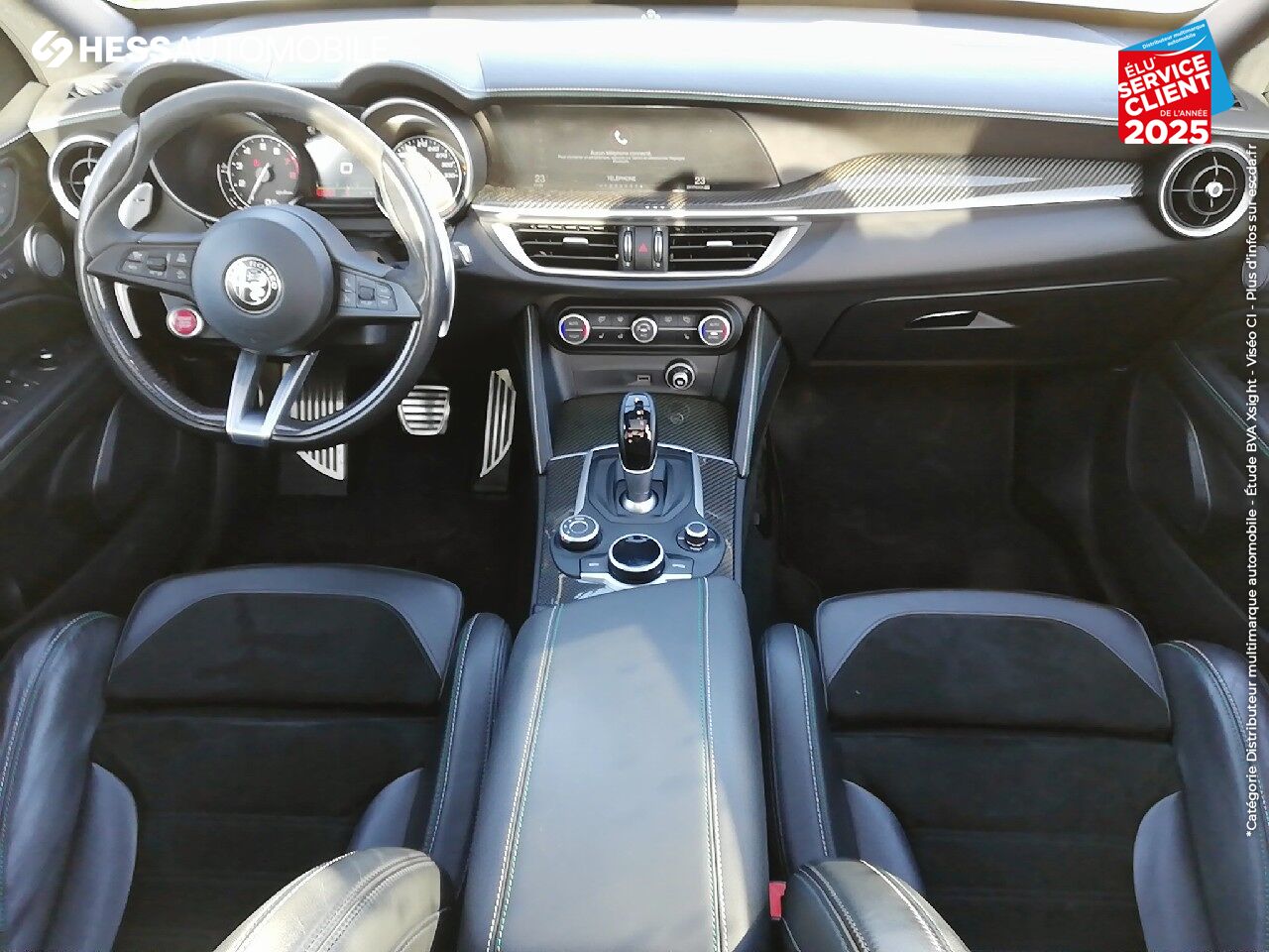 Véhicule d'occasion ALFA ROMEO STELVIO 2.9 V6 510CH QUADRIFOGLIO Q4 AT8 TOUVRANT/PANO SIEGE/VOLANT CHAUF GPS CAMERA chez Fiat Besançon