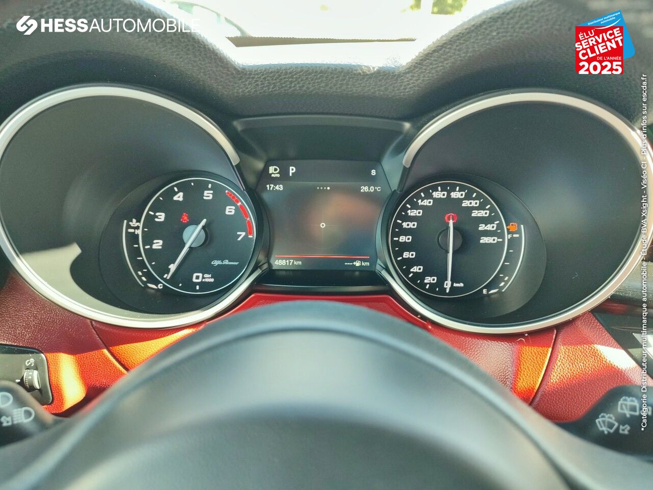Véhicule d'occasion ALFA ROMEO STELVIO 2.0T 280CH LUSSO Q4 AT8 CUIR SIEGE CHAUF GPS CAMERA chez Fiat Haguenau