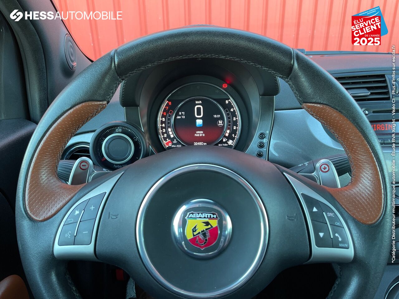 Véhicule d'occasion ABARTH 500 1.4 TURBO T-JET 160CH 595 TURISMO BVA BI-XENON PALETTES JA17 chez Fiat Mulhouse