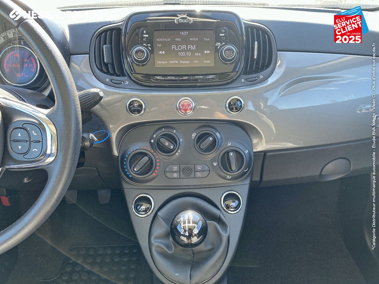 Véhicule d'occasion FIAT 500 1.2 8V 69CH LOUNGE TPANO RADAR AR chez Fiat Colmar