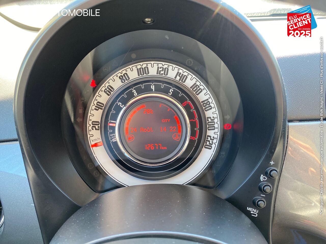 Véhicule d'occasion FIAT 500 1.2 8V 69CH LOUNGE TPANO RADAR AR chez Fiat Colmar