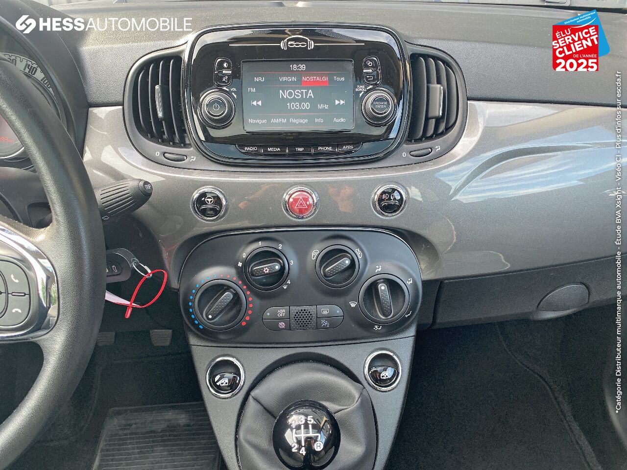 Véhicule d'occasion FIAT 500 1.2 8V 69CH LOUNGE TPANO chez Fiat Colmar