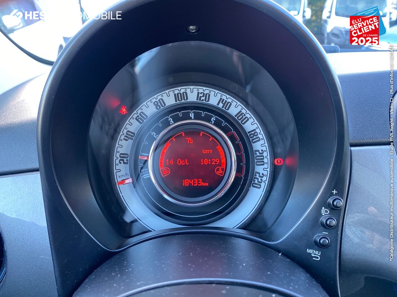 Véhicule d'occasion FIAT 500 1.2 8V 69CH LOUNGE RADAR AR TPANO chez Fiat Colmar