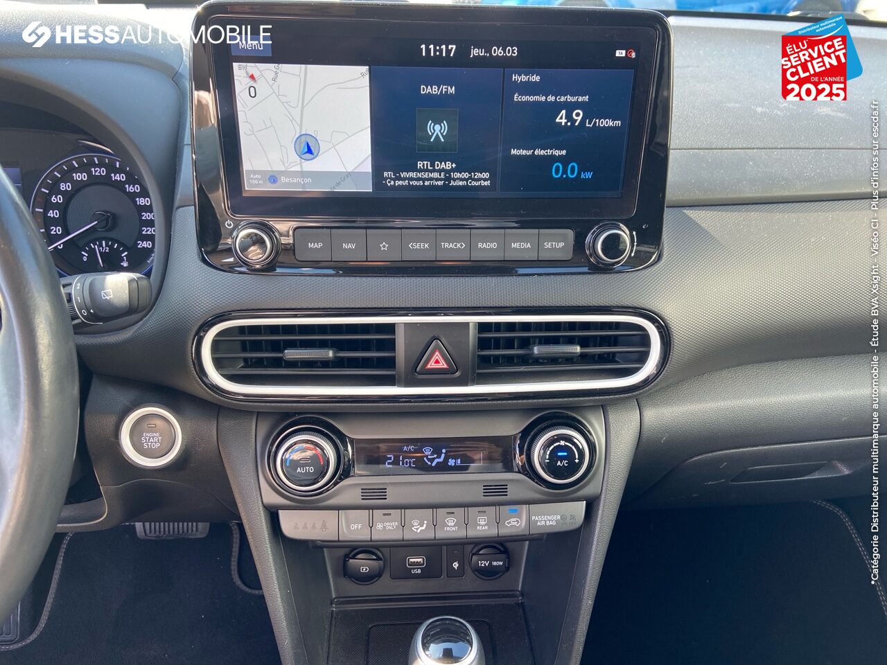 Véhicule d'occasion HYUNDAI KONA 1.6 GDI 141CH HYBRID CREATIVE DCT-6 GPS CAMERA CARPLAY chez Hyundai Reims