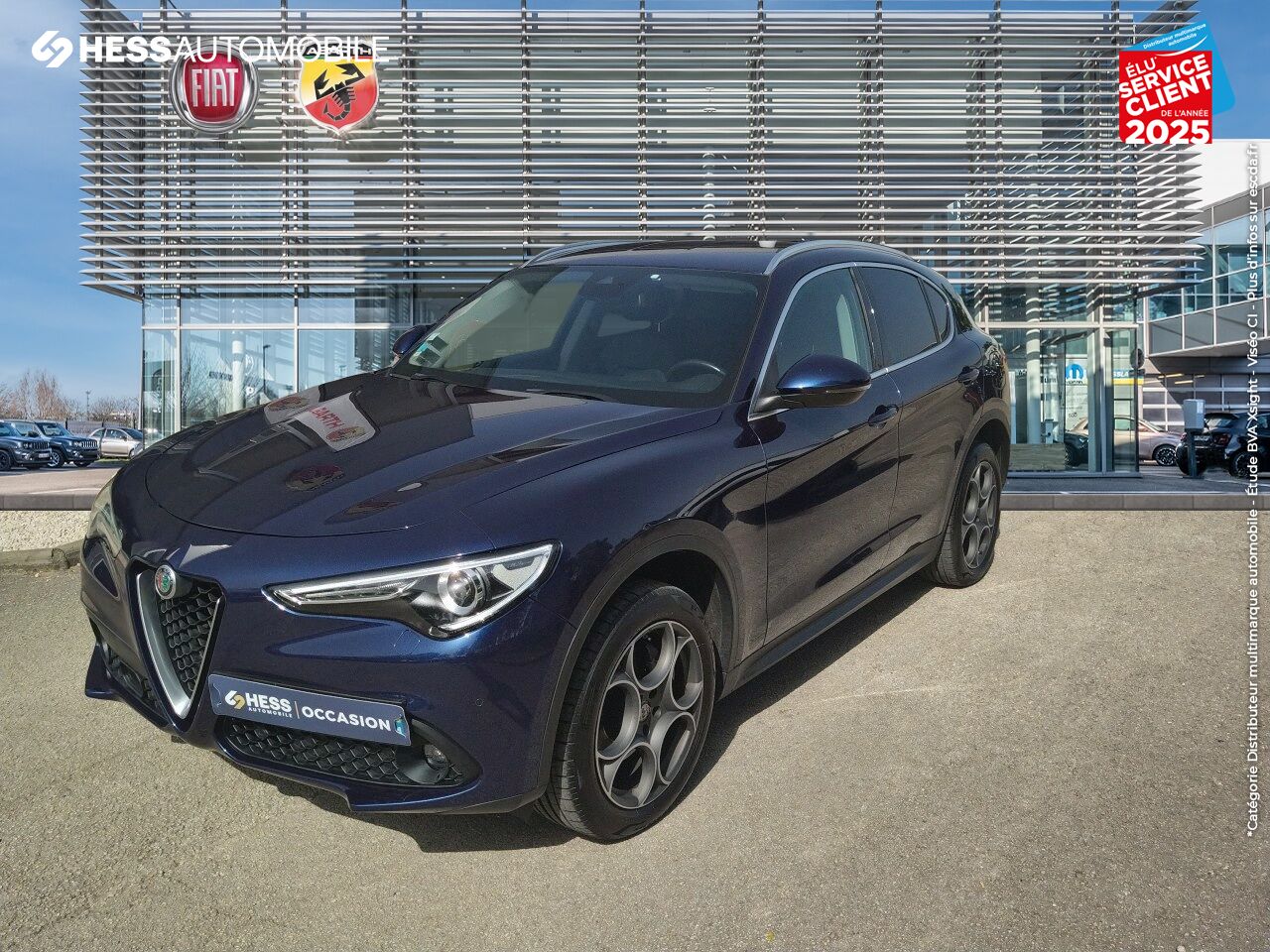 Véhicule d'occasion ALFA ROMEO STELVIO 2.2 DIESEL 180CH LUSSO Q4 AT8 SIEGE CHAUF GPS CAMERA chez Fiat Dijon